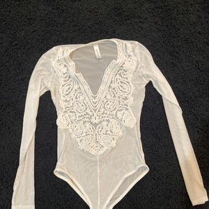 White sheer bodysuit